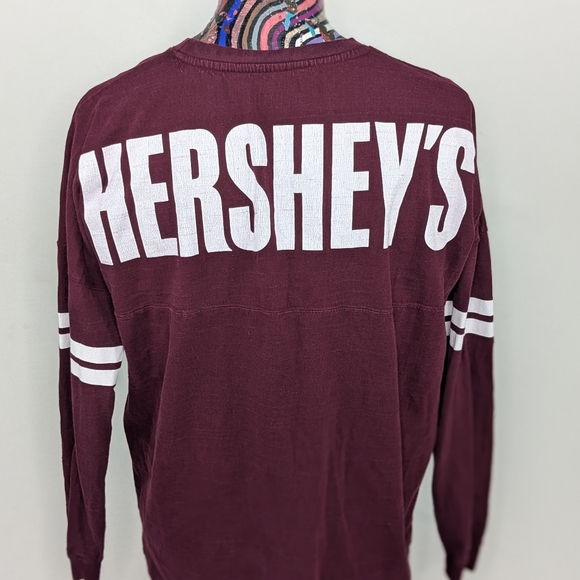 Hersheys Chocolate Long Sleeve Spell Out Purple Tshirt Size XL - Picture 1 of 9